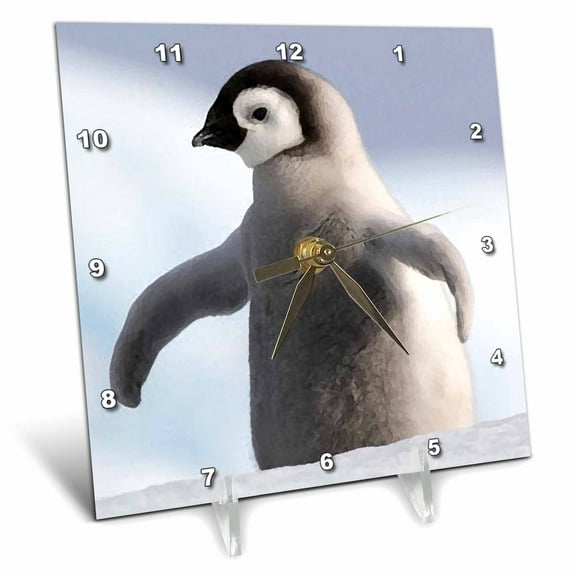 3dRose, Baby Penguin, 6x6 Desk Clock