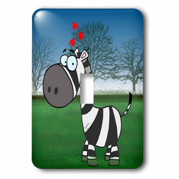 3dRose, Baby Zebra on Scenery Background, single toggle switch