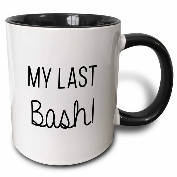 3drose, Bachelorette Party Bride T Shirt Tank Top My Last Bash in Nashville, 15oz Two-tone Black Mug