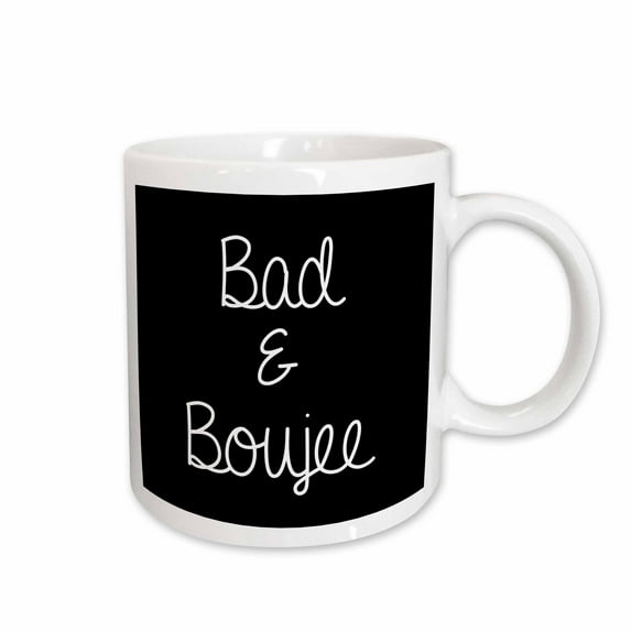 3drose, Bachelorette Party Bridesmaid T Shirt Tank Top Bad and Boujee, 15oz Mug