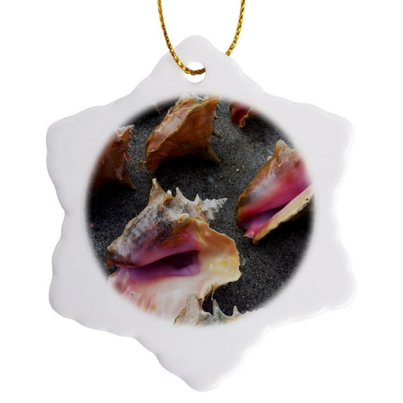 3drose, Bahamas, New Providence, Nassau, Straw Market - Ca05 Wbi0490 - Walter Bibikow, 3 inch Snowflake Porcelain Ornament