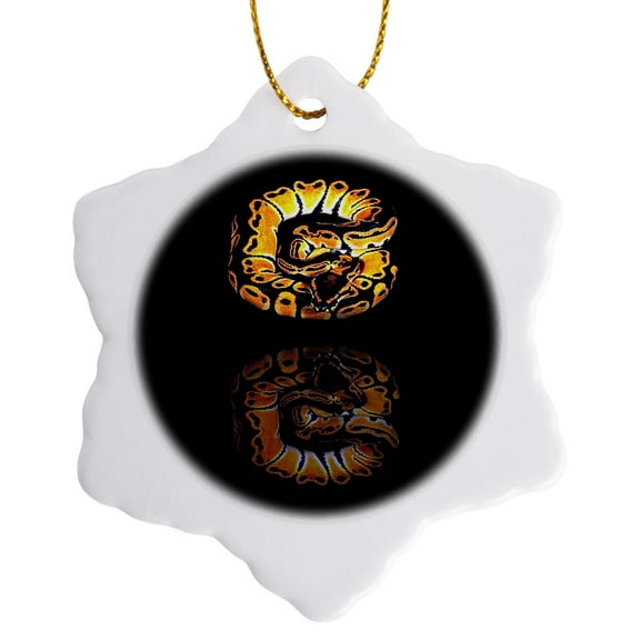 3drose, Ball Python, 3 inch Snowflake Porcelain Ornament