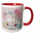thumbnail image 1 of 3drose, Ballerina Dancers, Flower Dance Frame, Pastel Abstract Design, 11oz Two-tone Red Mug, 1 of 6
