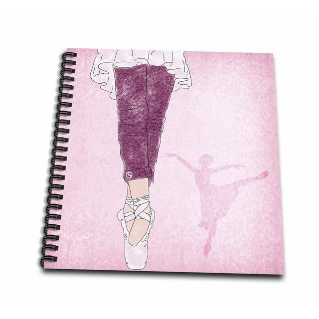 3dRose Ballet Dancer in Pink - Memory Book, 12 by 12-inch