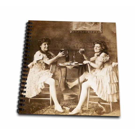 3dRose, Ballet Dancers with Beer Sepia tone, Memory Book 12 x 12 inch