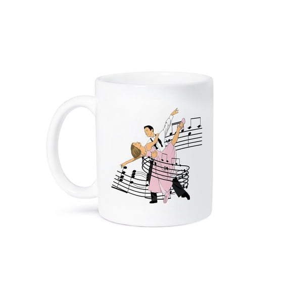 3dRose, Ballroom dance partners who love to dance, wrapped in music., 11oz Mug
