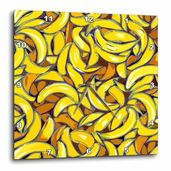 3drose, Banana Crazy, 10x10 Wall Clock