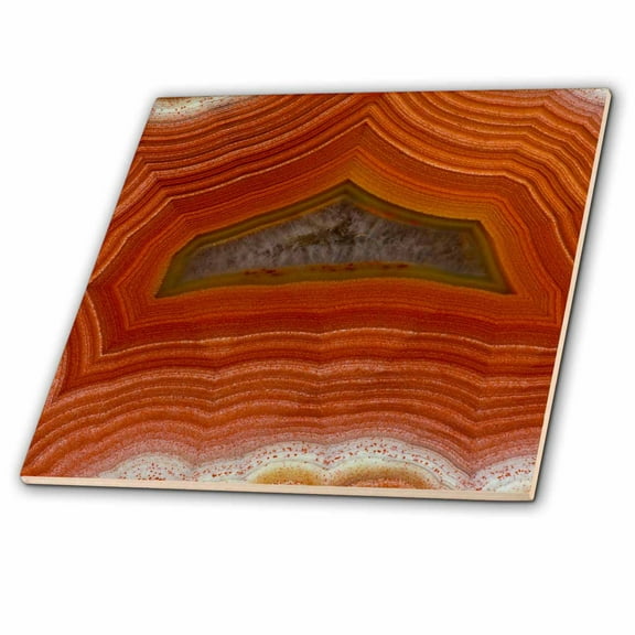 3dRose, Banded Agate, orange, 6 Inch Ceramic Tile