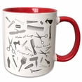 thumbnail image 1 of 3drose, Barber, Master of Change. Grey Stylist Appliances, Text, on White, 11oz Two-tone Red Mug, 1 of 6