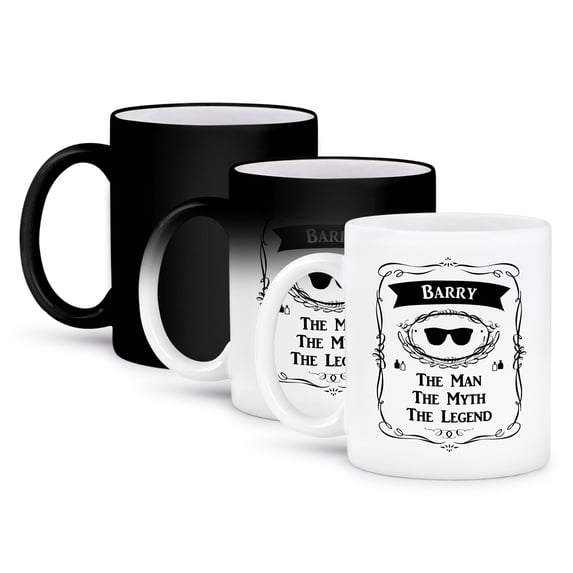 3dRose, Barry - The Man The Myth The Legend - personal name personalized gift, 11oz Magic Transforming Mug