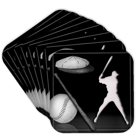 3dRose, Baseball Player, Set of 8 Coasters - Soft