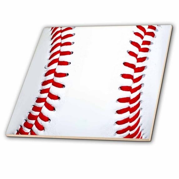 3dRose, Baseball Sports Fan Stitches Vertical, 6 Inch Ceramic Tile