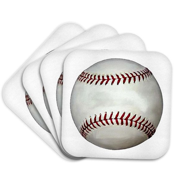 3drose, Baseball, Set of 4 Coasters - Soft