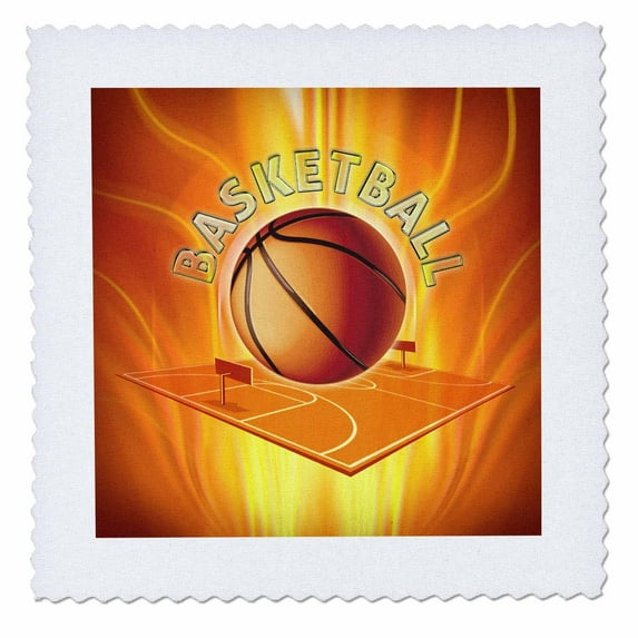 3dRose, Basketball, 10x10 inch quilt square