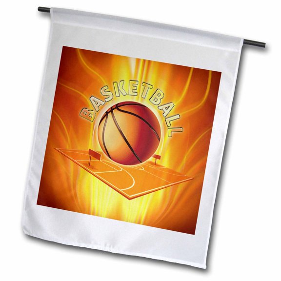 3dRose, Basketball, 12 x 18 inch Garden Flag
