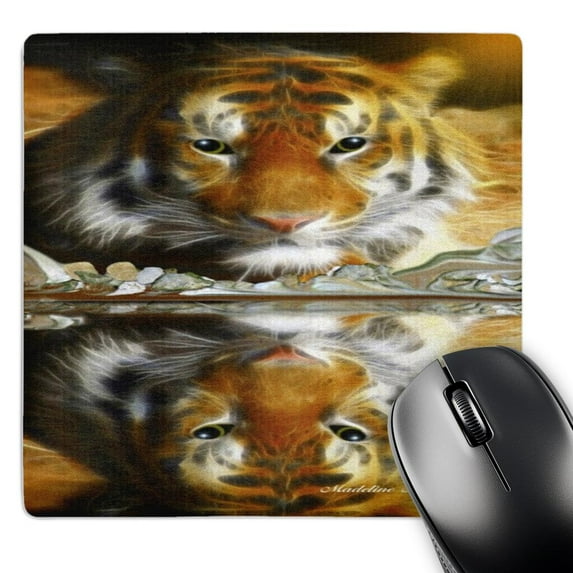 3dRose, Basking In The Sun 1 - Tiger Fractalius Art, MousePad