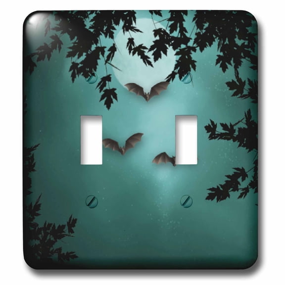 3dRose, Bats In Front Of Full Moon, double toggle switch
