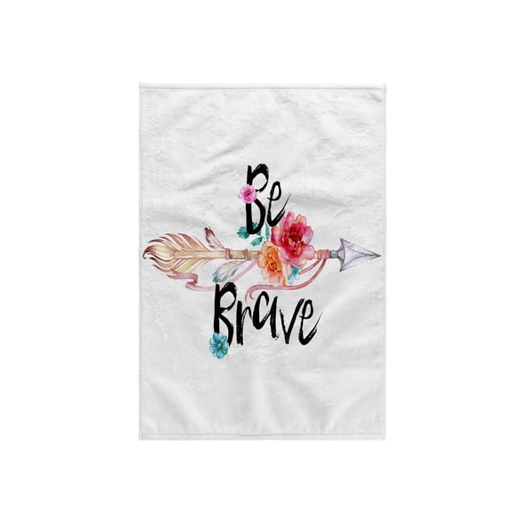 3dRose, Be Brave Floral Arrow, 15x22 Hand Towel