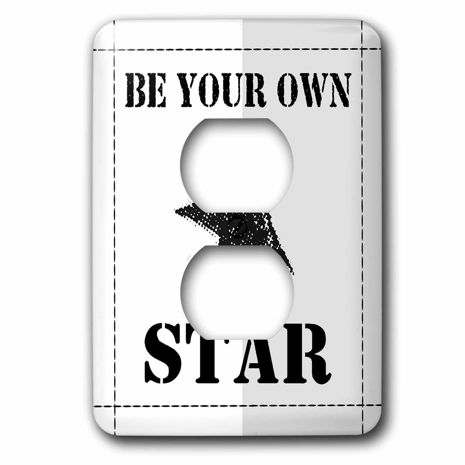 3dRose, Be Your Own Star Motivational Text Design, 2 plug outlet cover