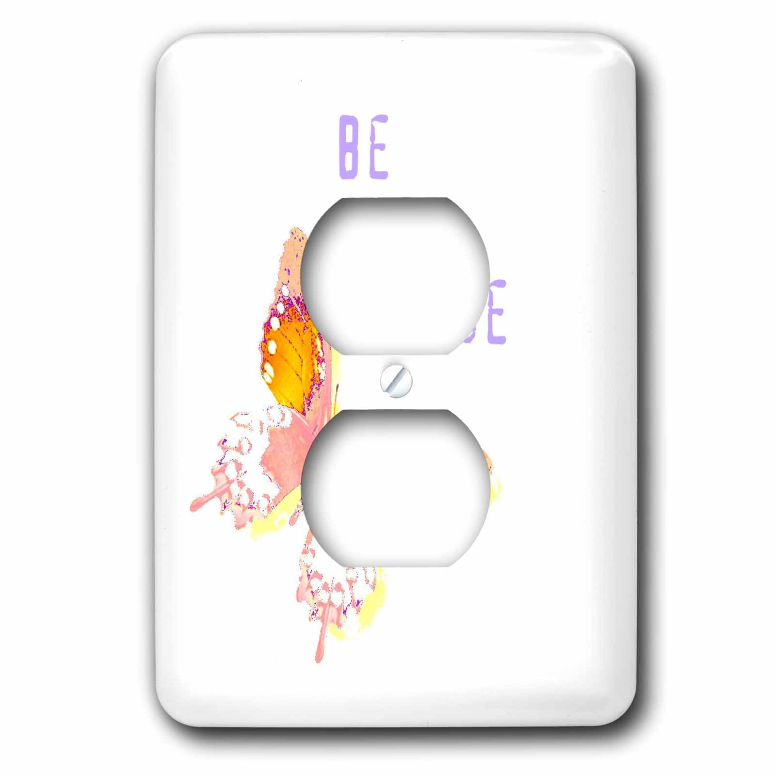 3dRose, Be the Change Butterfly Inspirational Quotes, 2 plug outlet cover