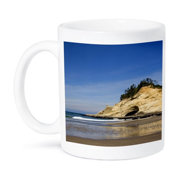 3dRose, Beach scene, Pacific City Point, Oregon Coast - US38 DFR0090 - David R. Frazier, 15oz Mug