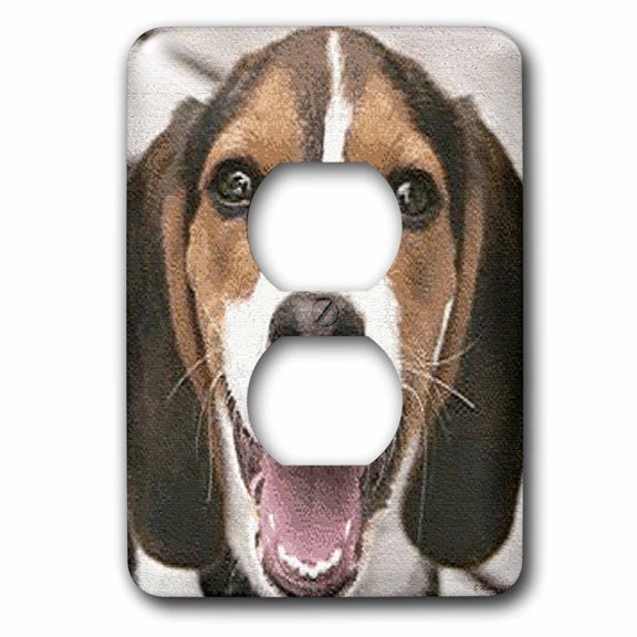 3dRose, Beagle Face Close-up (Textured), 2 plug outlet cover