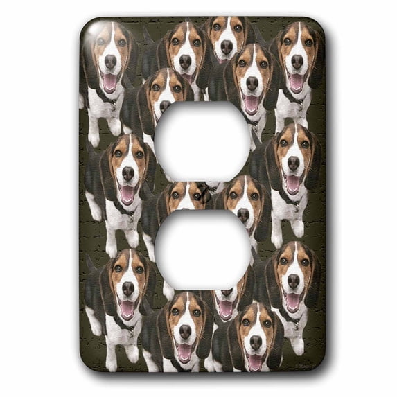 3dRose, Beagle Pattern, 2 plug outlet cover