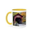 thumbnail image 1 of 3dRose, Bean Blossom Covered Bridge in Brown County, Indiana, USA, 11oz Two-Tone Yellow Mug, 1 of 7