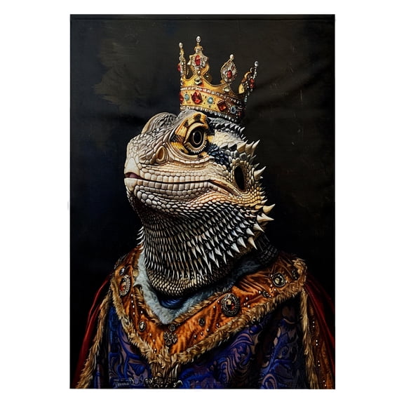 3dRose, Bearded Dragon Royal Portrait Reptile Majesty, 22x30 Bath Hand Pool Towel