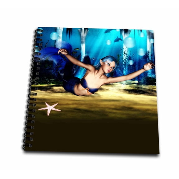3dRose, Beautiful Mermaid Under The Sea, Memory Book 12 x 12 inch