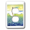thumbnail image 1 of 3dRose, Beautiful Turquoise n Yellow Vintage Hawaiian Surfing Poster, 2 plug outlet cover, 1 of 1