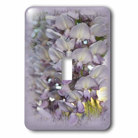3dRose, Beautiful Wisteria Blooms with Border, single toggle switch