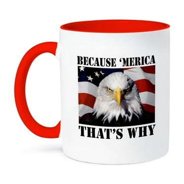 3dRose, Because ‘Merica that’s why, 11oz Two-Tone Red Mug