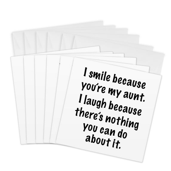 3drose, Because You’re My Aunt, 6 Greeting Cards with Envelopes