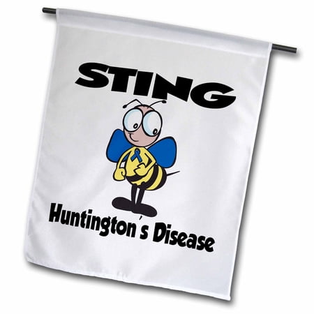 3dRose, Bee Sting Huntingtons Disease Awareness Ribbon Cause Design, 18 x 27 inch Garden Flag