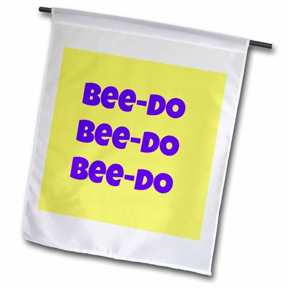 3dRose, Bee do, Bee do, Bee do, blue, yellow, 18 x 27 inch Garden Flag