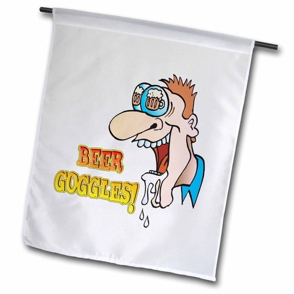 3dRose, Beer Goggle Funny Drinking Humor Design, 12 x 18 inch Garden Flag