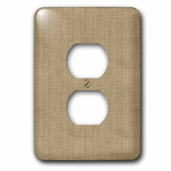 3dRose, Beige Burlap Fabric Effect, 2 plug outlet cover