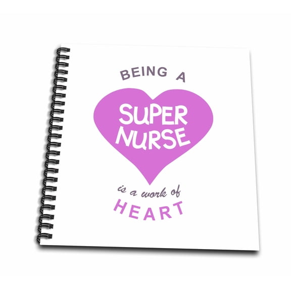 3dRose, Being a Super Nurse is a work of Heart. pink job quote - nursing gift, Mini Notepad 4 x 4 inch