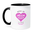 thumbnail image 1 of 3dRose, Being an Awesome Coach is a work of Heart - pink - coaching job pun, 11oz Two-Tone Black Mug, 1 of 3