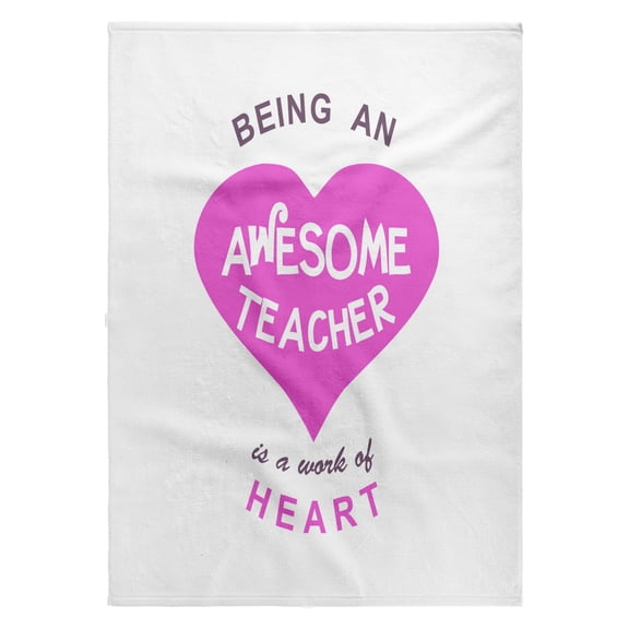 3dRose, Being an Awesome Teacher is a work of Heart - school thank you gift, 22x30 Bath Hand Pool Towel