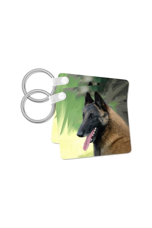 , Belgian Malinois Portrait, set of 2 Key Chains