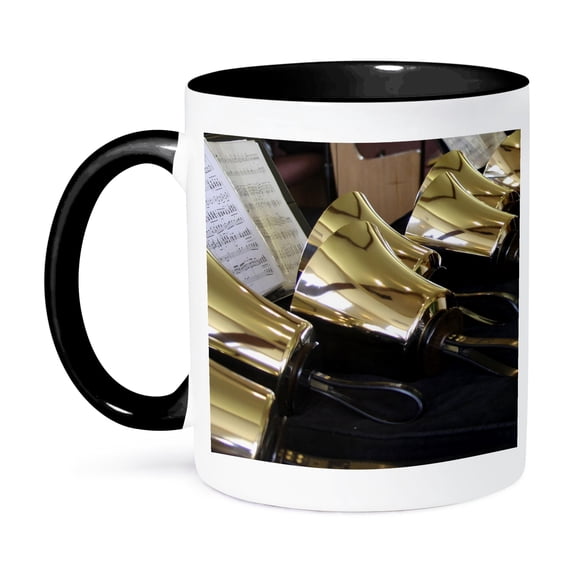3dRose, Bells- Music Photography- Instruments, 15oz Two-Tone Black Mug