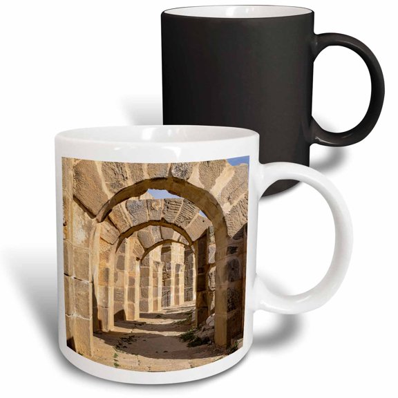 3drose, Ben Arous, Tunisia. Arches in the Roman Amphitheater, Uthina., 11oz Magic Transforming Mug