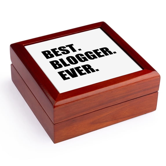 3dRose, Best Blogger Ever - blogging job pride - blog writer hobby career gift, Jewelry Box 5.5x5.5 inch with 4 inch tile