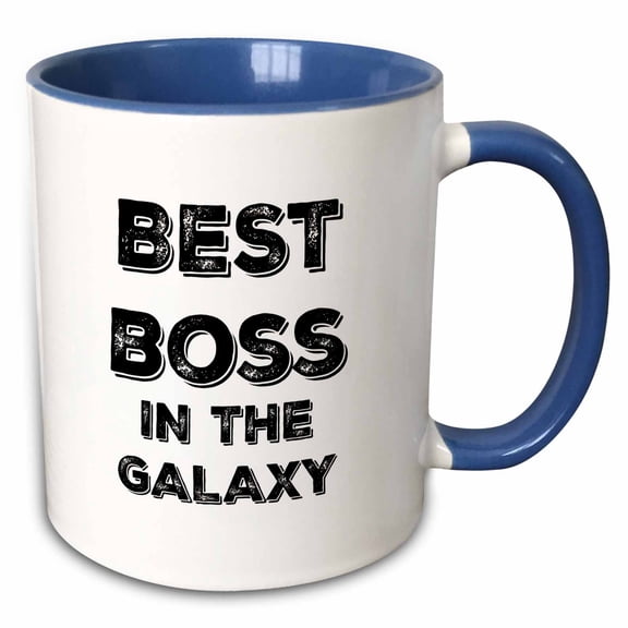 3drose, Best Boss in the Galaxy, 15oz Two-tone Blue Mug