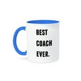 thumbnail image 1 of 3dRose, Best Coach Ever, Black Letters On A White Background, 15oz Two-Tone Blue Mug, 1 of 3