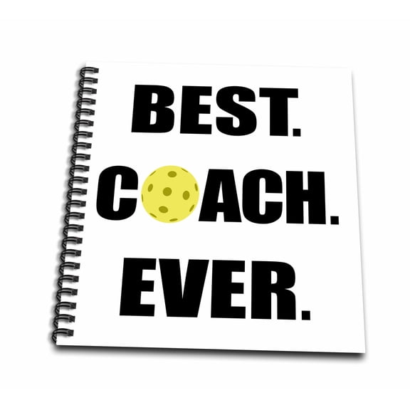 3dRose, Best Coach Ever Pickleball, Drawing Book 8 x 8 inch