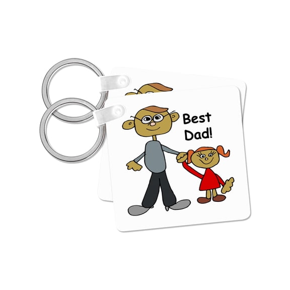 3dRose, Best Dad, set of 2 Key Chains