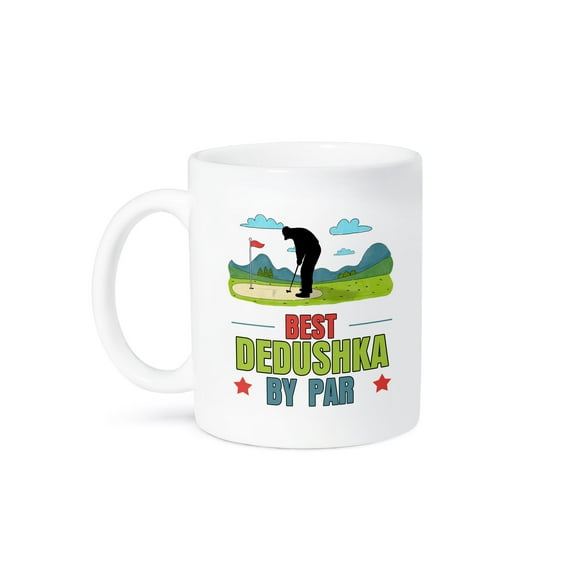 3dRose, Best Dedushka by Par Funny Russian Grandpa Golfing Theme, 15oz Mug